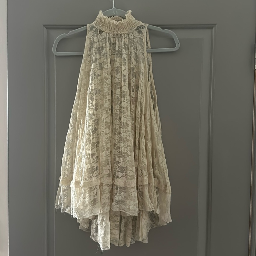 Free People Flowy Lace Tank Top